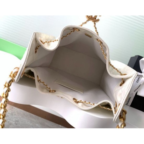 Replica di lusso Borsa a mano media Chanel 25 Hobo Caviar Quilted AS5311 Bianco Imitazioni Cloni Borsa a mano media Chanel 25 Hobo Caviar Quilted AS5311 Bianco firmate