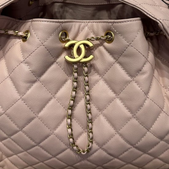 Cloni Borsa a mano media Chanel 25 Hobo Caviar Quilted AS5311 Rosa firmate