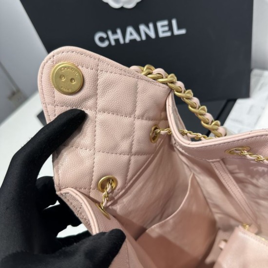 Cloni Borsa a mano media Chanel 25 Hobo Caviar Quilted AS5311 Rosa firmate
