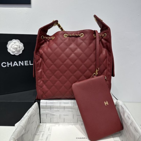 Replica di lusso Borse a mano media Chanel 25 Hobo Caviar Quilted AS5311 Rosso Imitazioni Cloni Borse Replica a mano media Chanel 25 Hobo Caviar Quilted AS5311 Rosso firmate