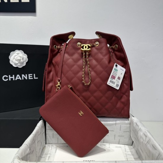 Replica di lusso Borse a mano media Chanel 25 Hobo Caviar Quilted AS5311 Rosso Imitazioni Cloni Borse Replica a mano media Chanel 25 Hobo Caviar Quilted AS5311 Rosso firmate