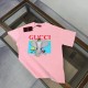 Replica di lusso Maglietta girocollo Gucci unisex nera/albicocca 03 Imitazioni Cloni Maglietta girocollo Gucci unisex nera/albicocca 03 firmate