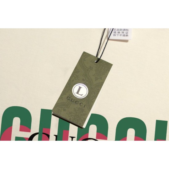 Replica di lusso Maglietta girocollo Gucci unisex nera/albicocca 04 Imitazioni Cloni Maglietta girocollo Gucci unisex nera/albicocca 04 firmate
