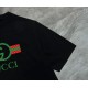 Replica di lusso Maglietta girocollo Gucci unisex nera/albicocca 05 Imitazioni Cloni Maglietta girocollo Gucci unisex nera/albicocca 05 firmate