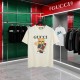 Replica di lusso Maglietta girocollo Gucci unisex nera/albicocca 06 Imitazioni Cloni Maglietta girocollo Gucci unisex nera/albicocca 06 firmate