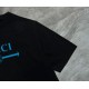 Replica di lusso Maglietta girocollo Gucci unisex nera/albicocca 08 Imitazioni Cloni Maglietta girocollo Gucci unisex nera/albicocca 08 firmate