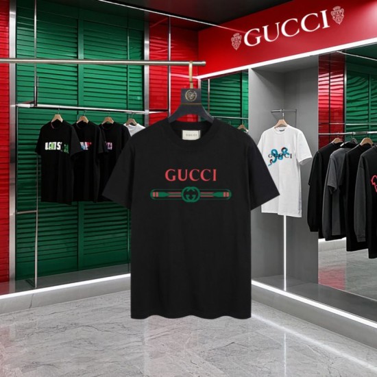 Replica di lusso Maglietta girocollo Gucci unisex nera/albicocca 10 Imitazioni Cloni Maglietta girocollo Gucci unisex nera/albicocca 10 firmate