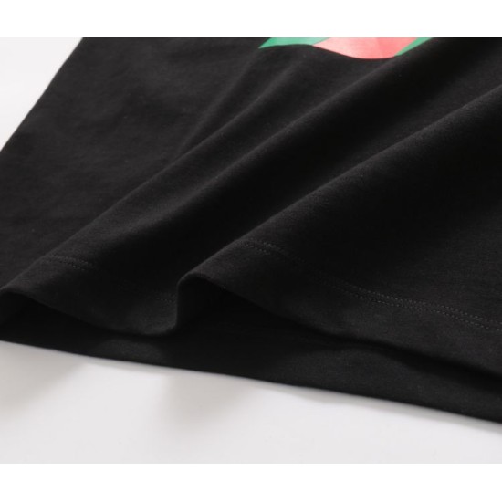 Replica di lusso Maglietta girocollo Gucci unisex nera/albicocca 11 Imitazioni Cloni Maglietta girocollo Gucci unisex nera/albicocca 11 firmate