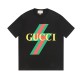 Replica di lusso Maglietta girocollo Gucci unisex nera/albicocca 11 Imitazioni Cloni Maglietta girocollo Gucci unisex nera/albicocca 11 firmate