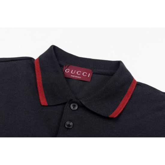Replica di lusso Polo Gucci con ricamo a doppia GG e morsetto 01 Imitazioni Cloni Polo Gucci con ricamo a doppia GG e morsetto 01 firmate