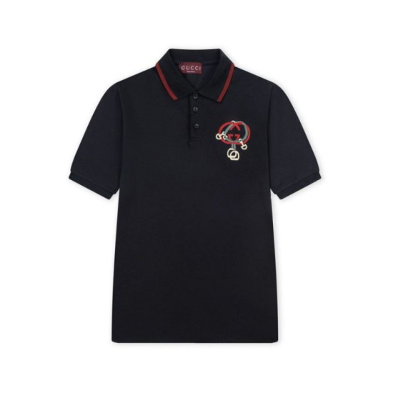 Replica di lusso Polo Gucci con ricamo a doppia GG e morsetto 01 Imitazioni Cloni Polo Gucci con ricamo a doppia GG e morsetto 01 firmate
