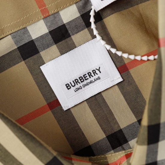 Replica di lusso Camicia a quadri Vintage Burberry con polsini a coste Imitazioni Cloni Camicia a quadri Vintage Burberry con polsini a coste firmate