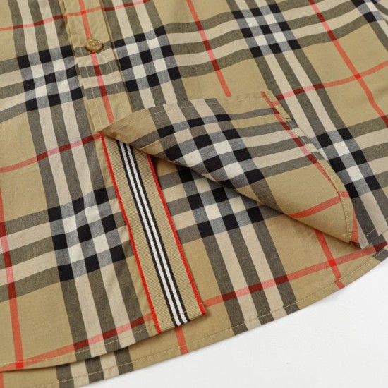 Replica di lusso Camicia a quadri Vintage Burberry con polsini a coste Imitazioni Cloni Camicia a quadri Vintage Burberry con polsini a coste firmate