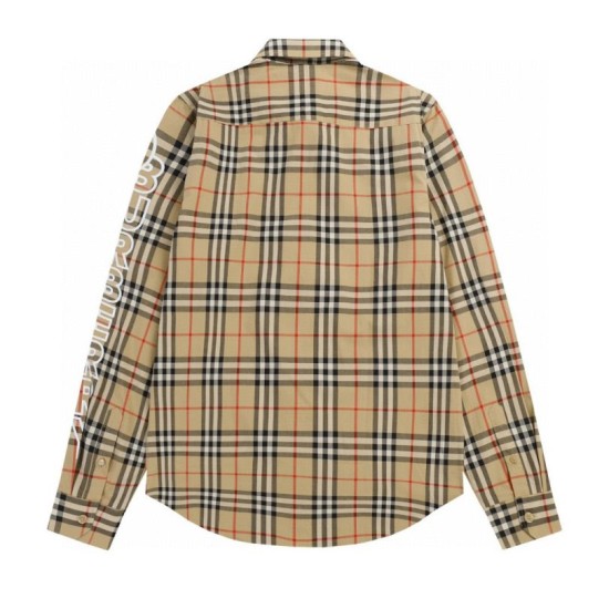 Replica di lusso Camicia classici Burberry a maniche lunghe con motivo a quadri Imitazioni Cloni Camicia classici Burberry a maniche lunghe con motivo a quadri firmate
