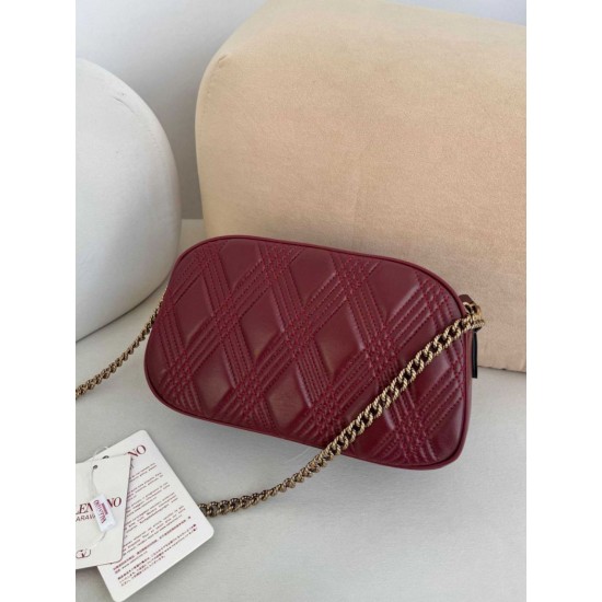 Cloni Borsa a mano Valentino Garavani catena Quiltie 67 agnello Rosso firmate