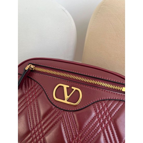 Cloni Borsa a mano Valentino Garavani catena Quiltie 67 agnello Rosso firmate