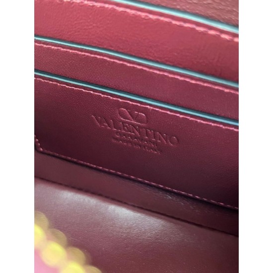 Cloni Borsa a mano Valentino Garavani catena Quiltie 67 agnello Rosso firmate