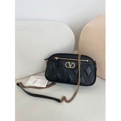 Borse a mano Valentino Garavani catena Quiltie 67 agnello Nero