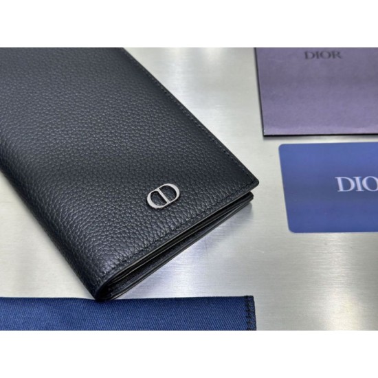 Replica di lusso Borse imitazione Portafoglio verticale Dior CD Icon in pelle di vitello martellata nera Imitazioni Replica Borse imitazione Portafoglio verticale Dior CD Icon in pelle di vitello martellata nera firmate