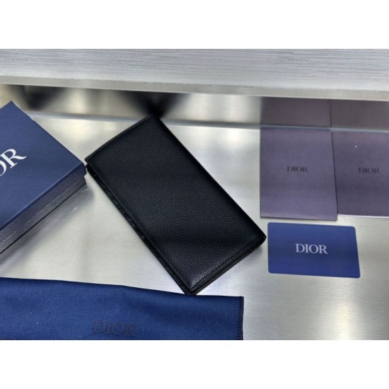 Replica di lusso Borse imitazione Portafoglio verticale Dior CD Icon in pelle di vitello martellata nera Imitazioni Replica Borse imitazione Portafoglio verticale Dior CD Icon in pelle di vitello martellata nera firmate