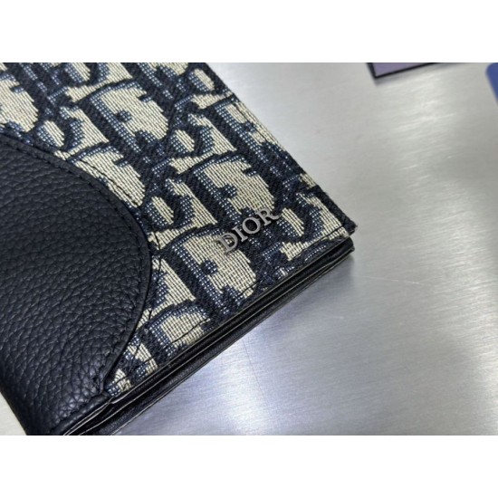 Cloni Portafoglio lungo verticale Dior Saddle Dior Oblique jacquard nero firmate
