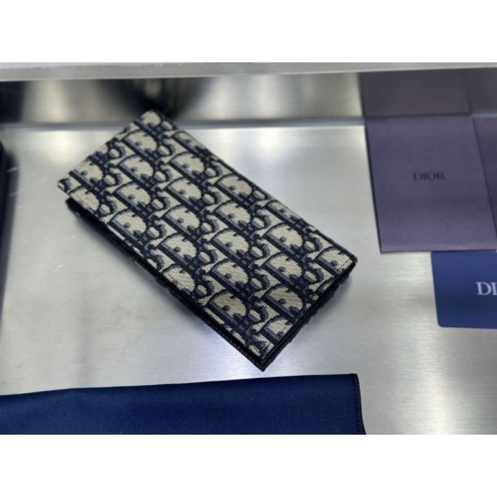 Replica di lusso di alta qualità Portafoglio verticale lungo Dior in jacquard obliquo beige/nero Imitazioni Cloni di alta qualità Portafoglio verticale lungo Dior in jacquard obliquo beige/nero firmate
