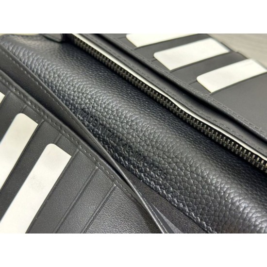 Cloni Portafoglio Dior lungo a due ante Dior Oblique Jacquard nero firmate