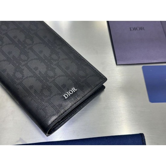 Replica di lusso Portafoglio lungo Dior a due ante Dior Oblique Galaxy nero Imitazioni Cloni Portafoglio lungo Dior a due ante Dior Oblique Galaxy nero firmate
