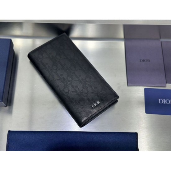 Replica di lusso Portafoglio lungo Dior a due ante Dior Oblique Galaxy nero Imitazioni Cloni Portafoglio lungo Dior a due ante Dior Oblique Galaxy nero firmate