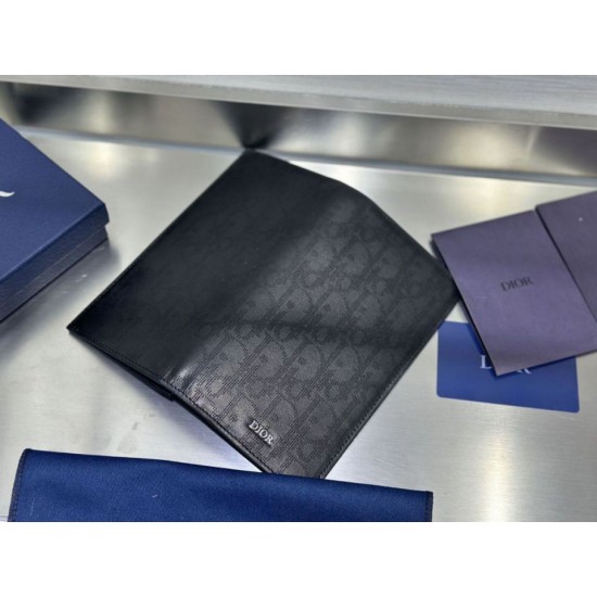 Replica di lusso Portafoglio lungo Dior a due ante Dior Oblique Galaxy nero Imitazioni Cloni Portafoglio lungo Dior a due ante Dior Oblique Galaxy nero firmate