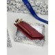 Cloni Portacarte Lady Dior con patta e l'iconica impuntura Cannage Rossa firmate
