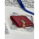 Cloni Portacarte Lady Dior con patta e l'iconica impuntura Cannage Rossa firmate