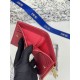 Cloni Portacarte Lady Dior con patta e l'iconica impuntura Cannage Rossa firmate
