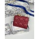 Cloni Portacarte Lady Dior con patta e l'iconica impuntura Cannage Rossa firmate