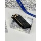 Replica di lusso Borse Portacarte Lady Dior con patta e l'iconica impuntura Cannage Nero Imitazioni Replica Borse Portacarte Lady Dior con patta e l'iconica impuntura Cannage Nero firmate
