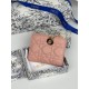 Cloni Portafoglio Dior Caro Dahlia in morbida pelle di vitello cannage Rosa firmate