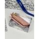 Cloni Portafoglio Dior Caro Dahlia in morbida pelle di vitello cannage Rosa firmate