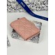 Cloni Portafoglio Dior Caro Dahlia in morbida pelle di vitello cannage Rosa firmate