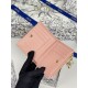 Cloni Portafoglio Dior Caro Dahlia in morbida pelle di vitello cannage Rosa firmate