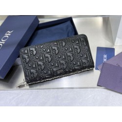 Pari imitazione Portafoglio lungo con cerniera Dior Dior Gravity nero