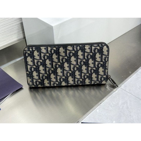 Replica di lusso Borse Portafoglio lungo con cerniera Dior Saddle jacquard Oblique Dior beige/nero Imitazioni Replica Borse Portafoglio lungo con cerniera Dior Saddle jacquard Oblique Dior beige/nero firmate