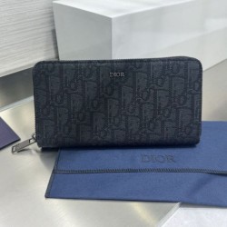 Replica di lusso Pari Dettagli perfetti Portafoglio lungo con cerniera Dior jacquard obliquo nero Imitazioni Cloni Pari replica Dettagli perfetti Portafoglio lungo con cerniera Dior jacquard obliquo nero firmate
