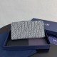 Replica di lusso Alta gamma Portafoglio lungo con zip Dior Saddle tela jacquard Oblique grigia Imitazioni Cloni Alta gamma replica Portafoglio lungo con zip Dior Saddle tela jacquard Oblique grigia firmate