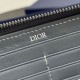 Replica di lusso Alta gamma Portafoglio lungo con zip Dior Saddle tela jacquard Oblique grigia Imitazioni Cloni Alta gamma replica Portafoglio lungo con zip Dior Saddle tela jacquard Oblique grigia firmate