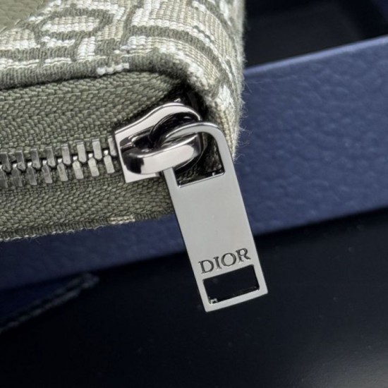 Replica di lusso di alta qualità Portafoglio lungo con zip Dior Saddle tela jacquard Oblique Imitazioni Cloni di alta qualità Portafoglio lungo con zip Dior Saddle tela jacquard Oblique firmate
