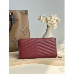 Pari Portafoglio YSL Saint Laurent Monogram Continental con cerniera Maroon Pari Portafoglio YSL Saint Laurent Monogram Continental con cerniera Maroon