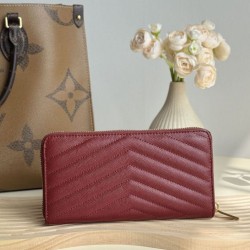 Replica di lusso Pari Portafoglio YSL Saint Laurent Monogram Continental con cerniera Maroon Imitazioni Cloni Pari replica Portafoglio YSL Saint Laurent Monogram Continental con cerniera Maroon firmate