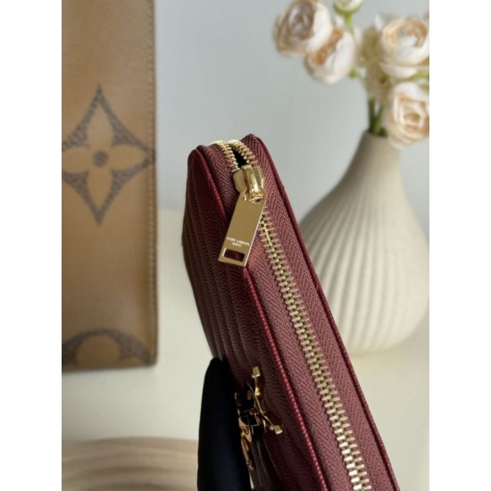 Replica di lusso Pari Portafoglio YSL Saint Laurent Monogram Continental con cerniera Maroon Imitazioni Cloni Pari replica Portafoglio YSL Saint Laurent Monogram Continental con cerniera Maroon firmate