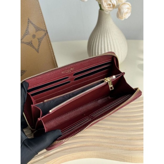 Replica di lusso Pari Portafoglio YSL Saint Laurent Monogram Continental con cerniera Maroon Imitazioni Cloni Pari replica Portafoglio YSL Saint Laurent Monogram Continental con cerniera Maroon firmate