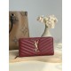 Replica di lusso Pari Portafoglio YSL Saint Laurent Monogram Continental con cerniera Maroon Imitazioni Cloni Pari replica Portafoglio YSL Saint Laurent Monogram Continental con cerniera Maroon firmate